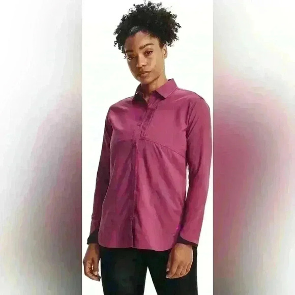 Under Armour Women’s Mauve Button Down Shirt UPF 50 - Picture 2 of 14